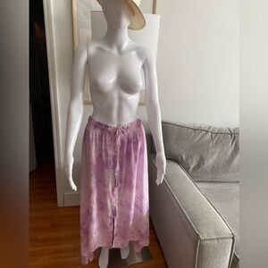 Raviya Skirt 90s Y2K Hippie Boho Flowy  Beach Tie dye  Purple Pink  Size L